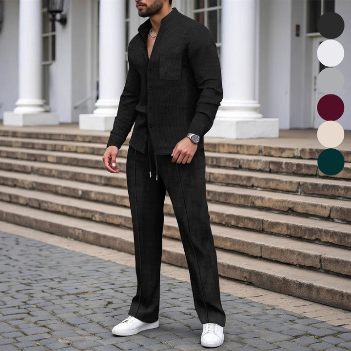 Matt - Completo Camicia e Pantaloni in Tessuto Waffle Traspirante