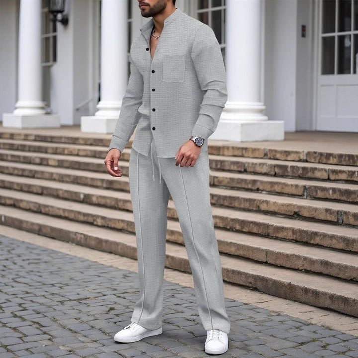 Matt - Completo Camicia e Pantaloni in Tessuto Waffle Traspirante