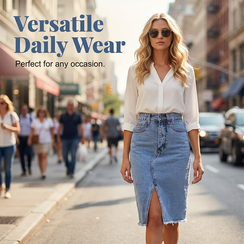 Tivara – Spacco Anteriore in Denim Gonna