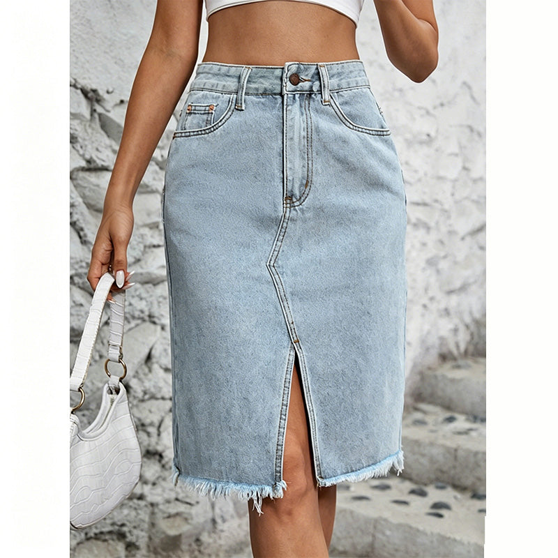 Tivara – Spacco Anteriore in Denim Gonna