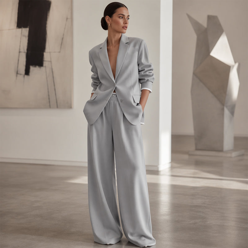 Reniva – Completo Blazer e Pantaloni a Gamba Larga
