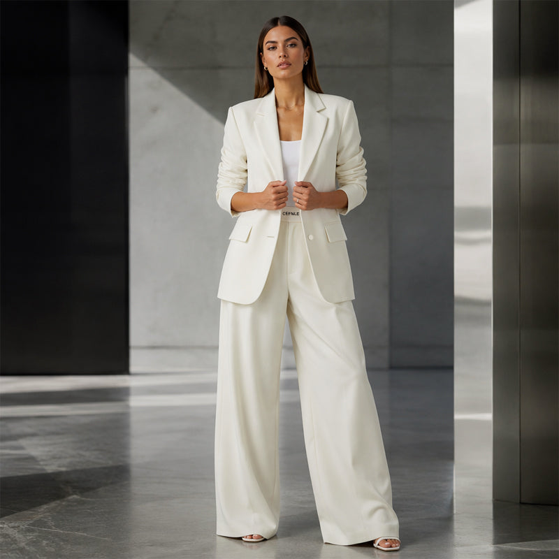 Reniva – Completo Blazer e Pantaloni a Gamba Larga
