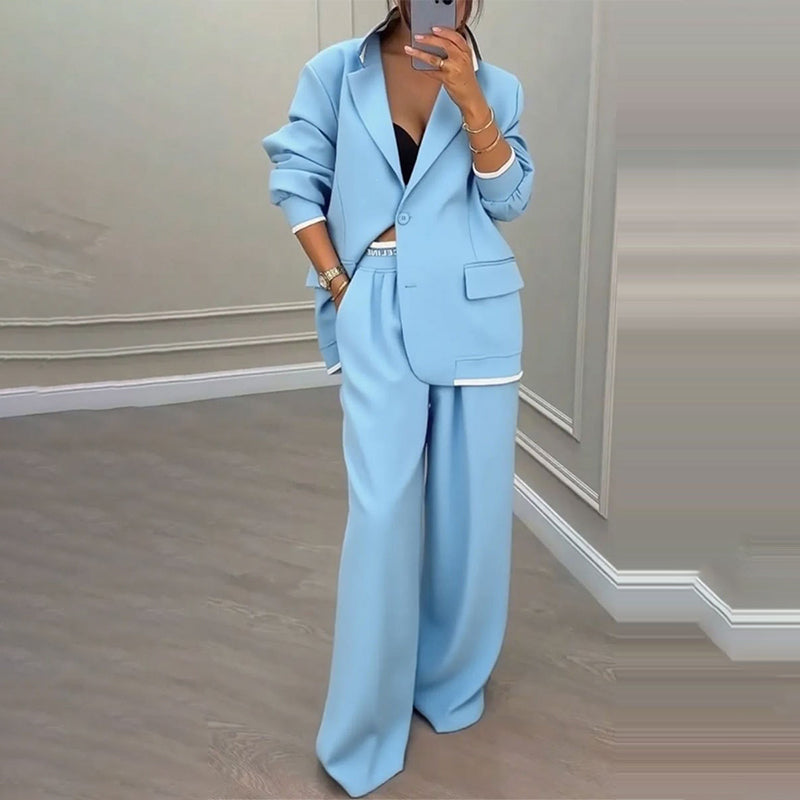 Reniva – Completo Blazer e Pantaloni a Gamba Larga