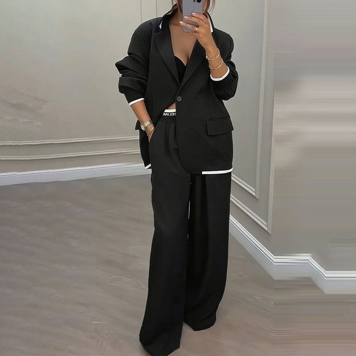Reniva – Completo Blazer e Pantaloni a Gamba Larga