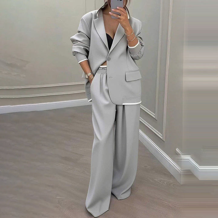 Reniva – Completo Blazer e Pantaloni a Gamba Larga