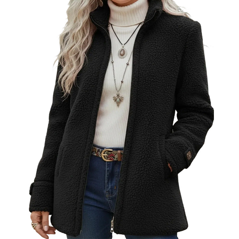 Rylena – Con Collo Alto in Pile Sherpa, Giacca