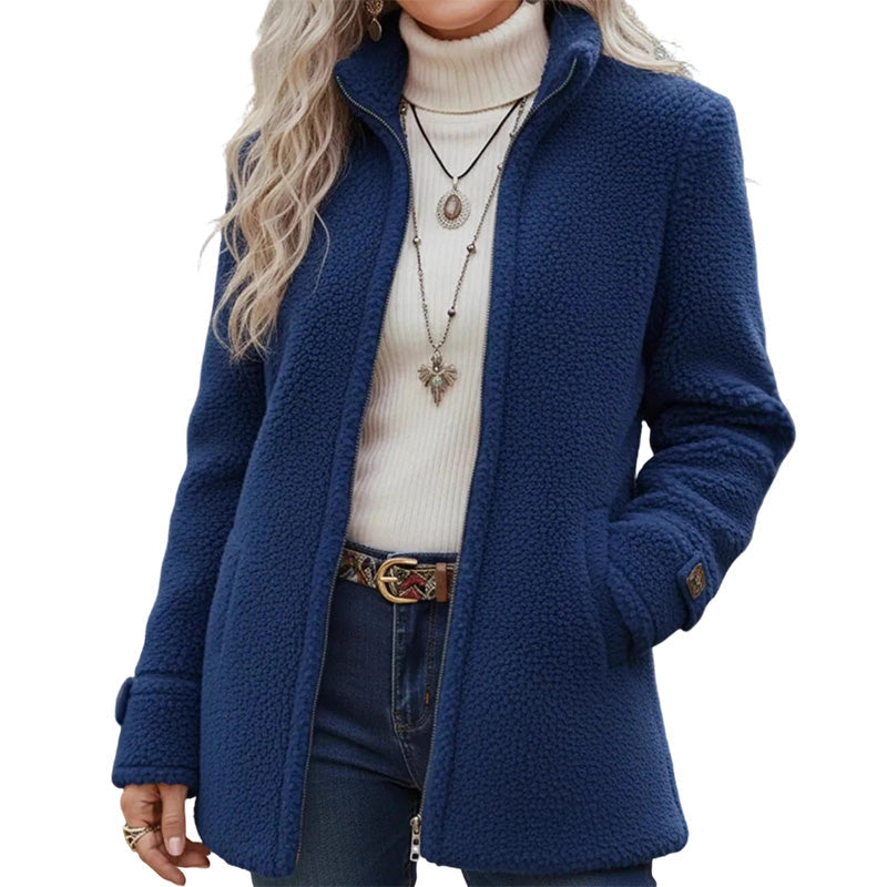 Rylena – Con Collo Alto in Pile Sherpa, Giacca