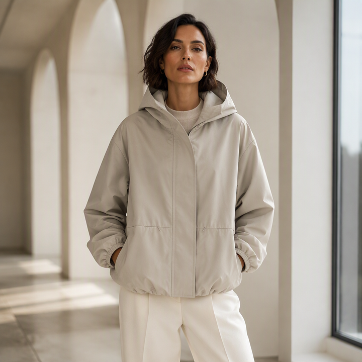 Linara – Resistente all’Acqua con Orlo Imbottito, Giacca a Vento
