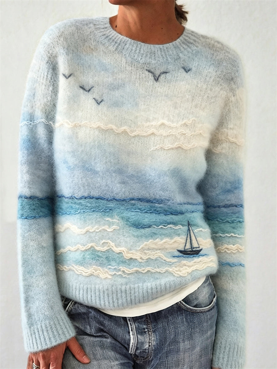 Velara – A Stampa Nautica in Cotone Maglione