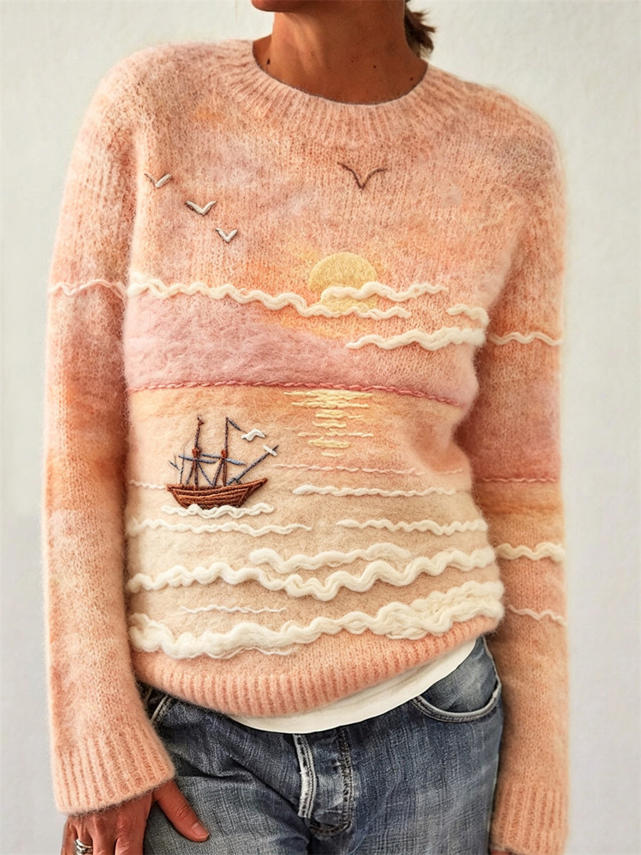 Mevara – Con Stampa in Cotone a Maglia, Maglione