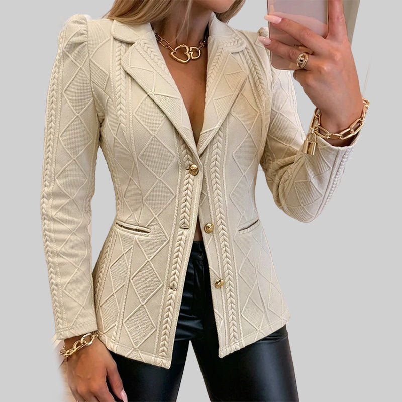 Vesara – Vita Sciancrata a Motivo Geometrico, Blazer