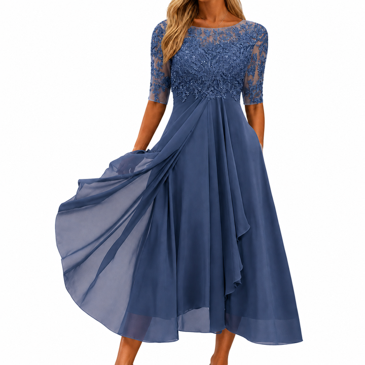 Soreli – Corpino in Pizzo – Chiffon – Abito