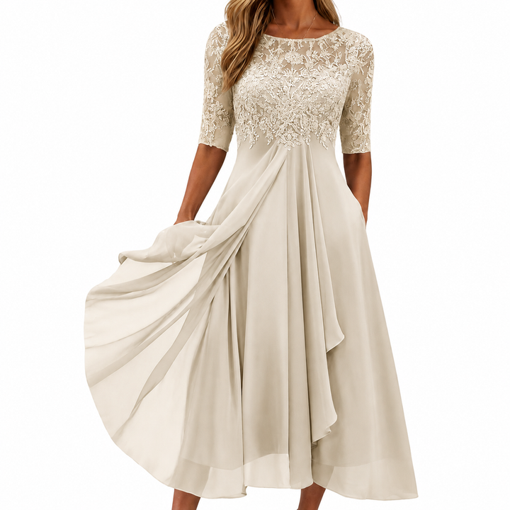 Soreli – Corpino in Pizzo – Chiffon – Abito