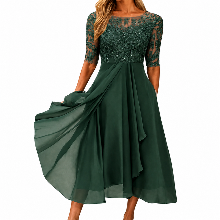 Soreli – Corpino in Pizzo – Chiffon – Abito